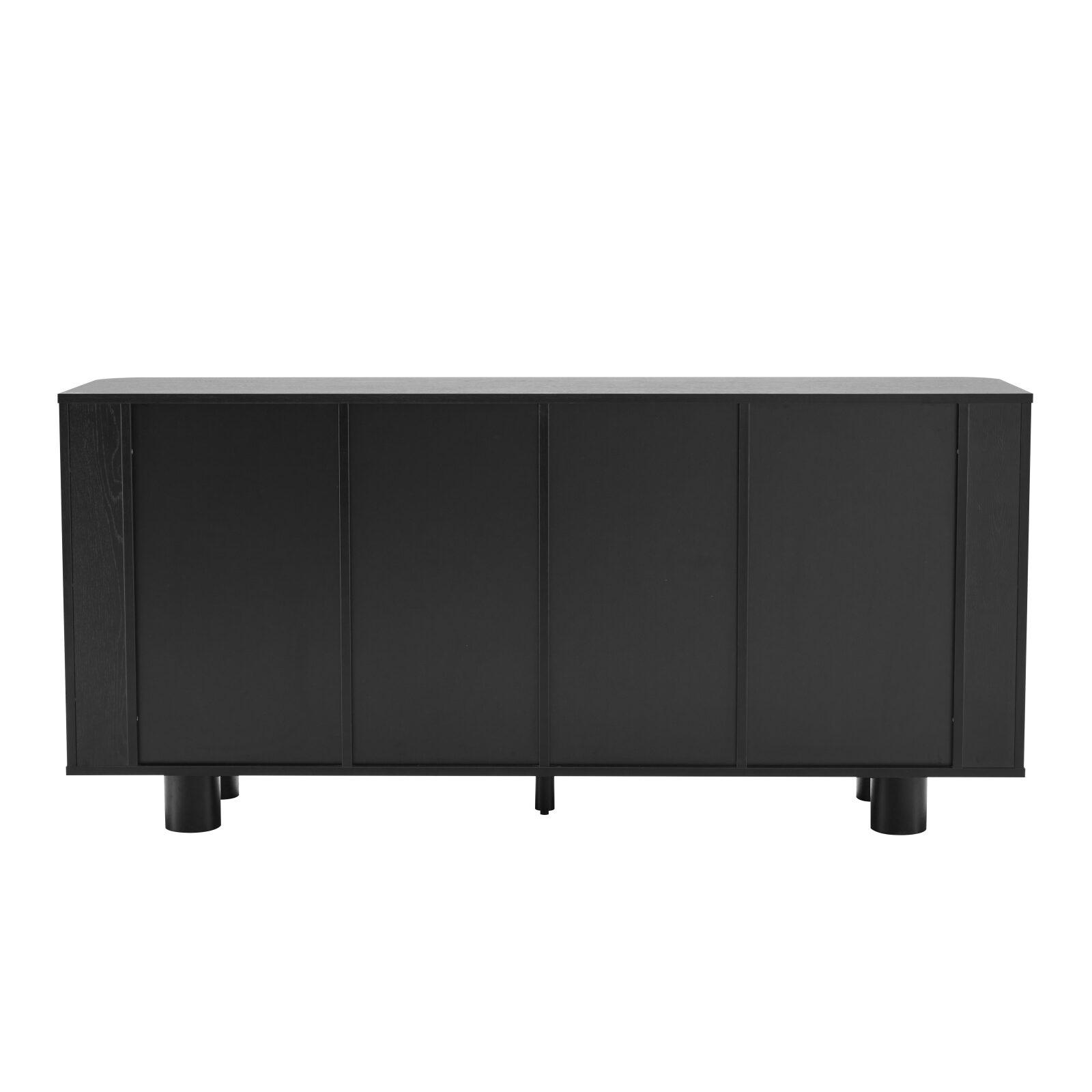 Buffet effet bois 4 portes 160 cm 