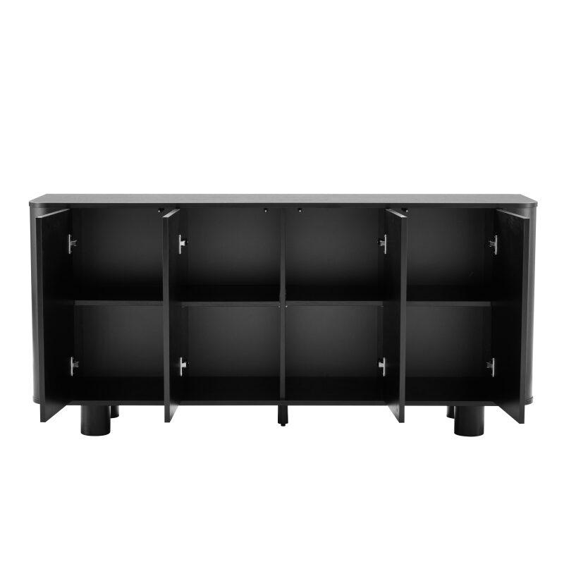 Buffet effet bois 4 portes 160 cm 