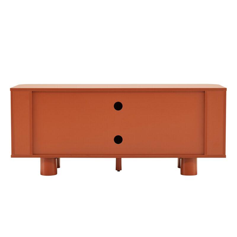 Meuble TV orange 120 cm style scandinave 