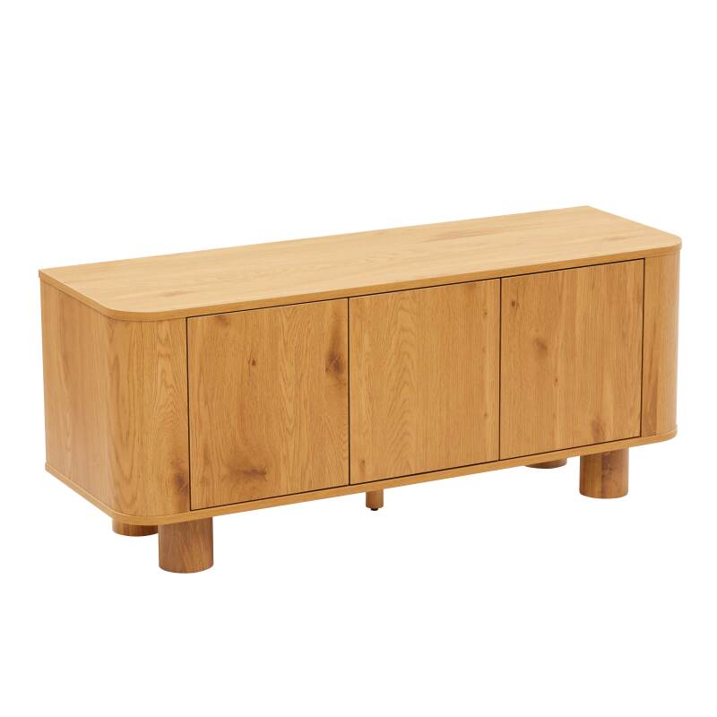 Meuble TV effet bois 120 cm style scandinave 