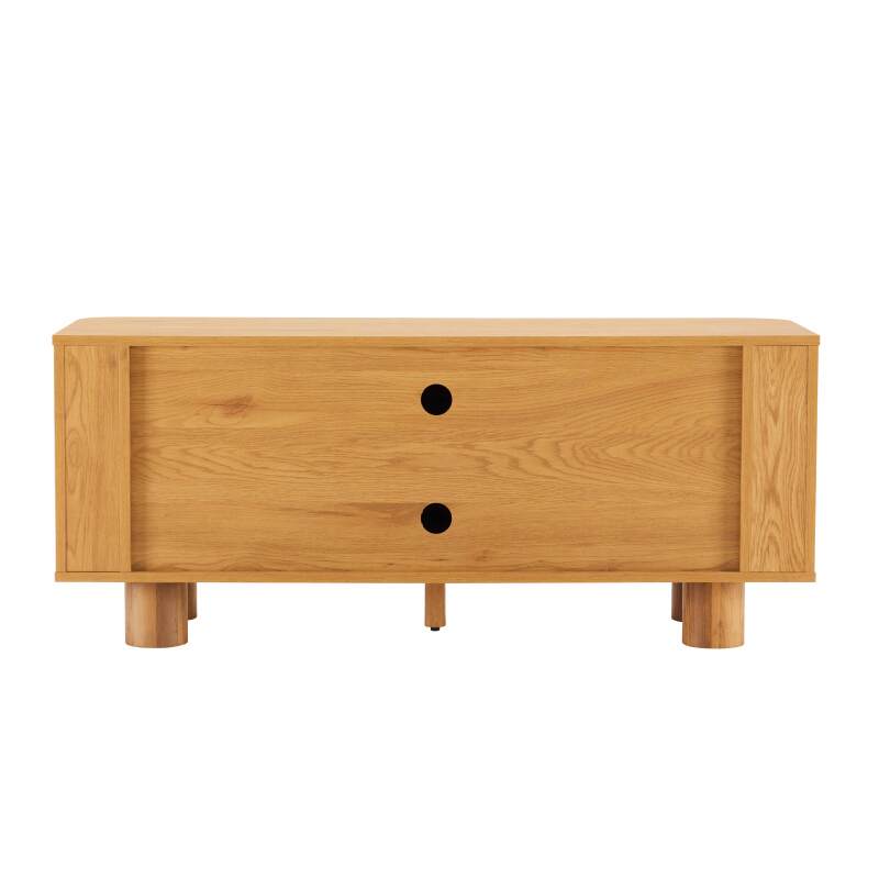 Meuble TV effet bois 120 cm style scandinave  (3/7)