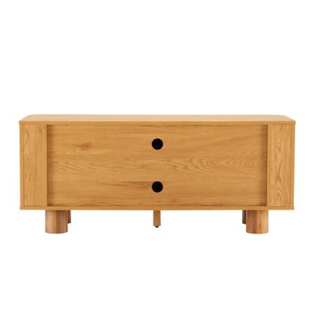 Meuble TV effet bois 120 cm style scandinave  (3/7)