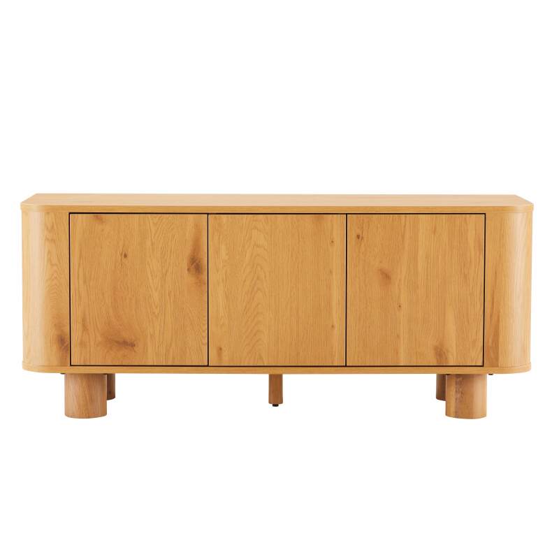 Meuble TV effet bois 120 cm style scandinave  (5/7)