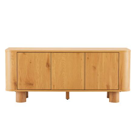 Meuble TV effet bois 120 cm style scandinave  (5/7)