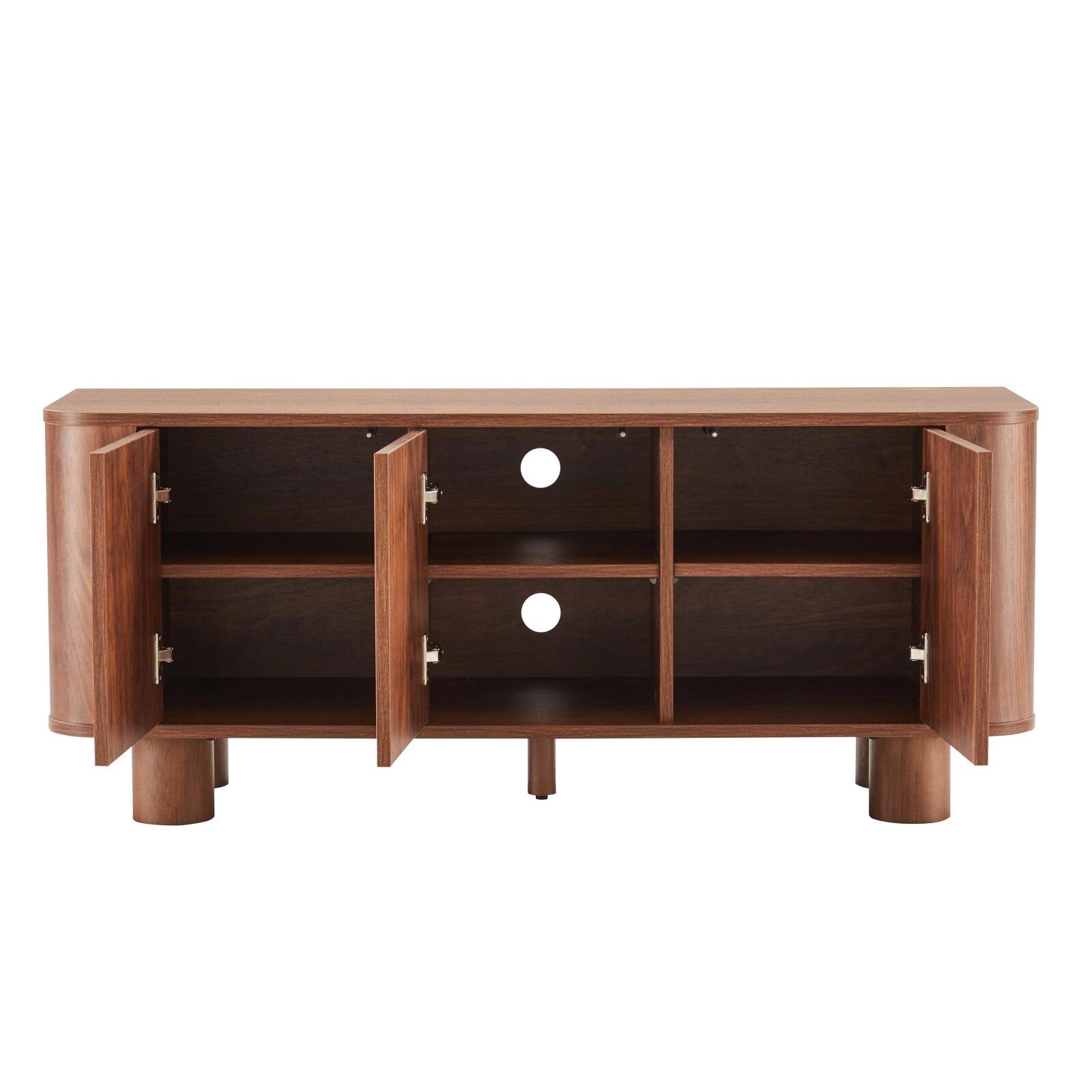 Meuble TV effet bois 120 cm style scandinave 