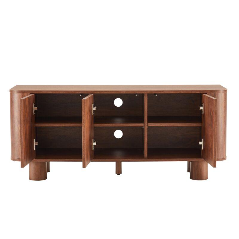 Meuble TV effet bois 120 cm style scandinave  (5/8)