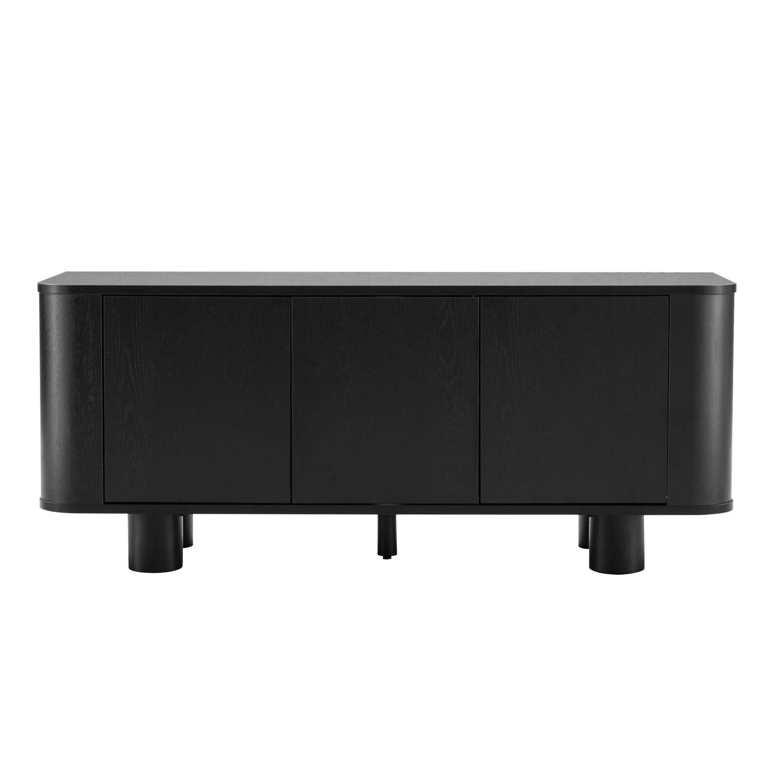 Meuble TV effet bois 120 cm style scandinave 