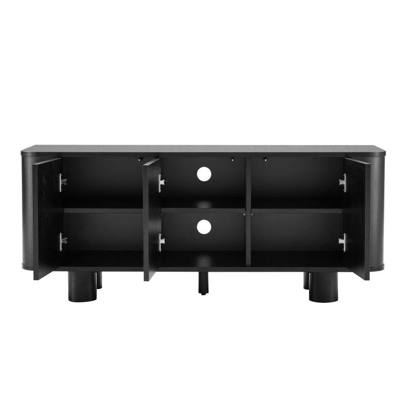 Meuble TV effet bois 120 cm style scandinave  (5/6)