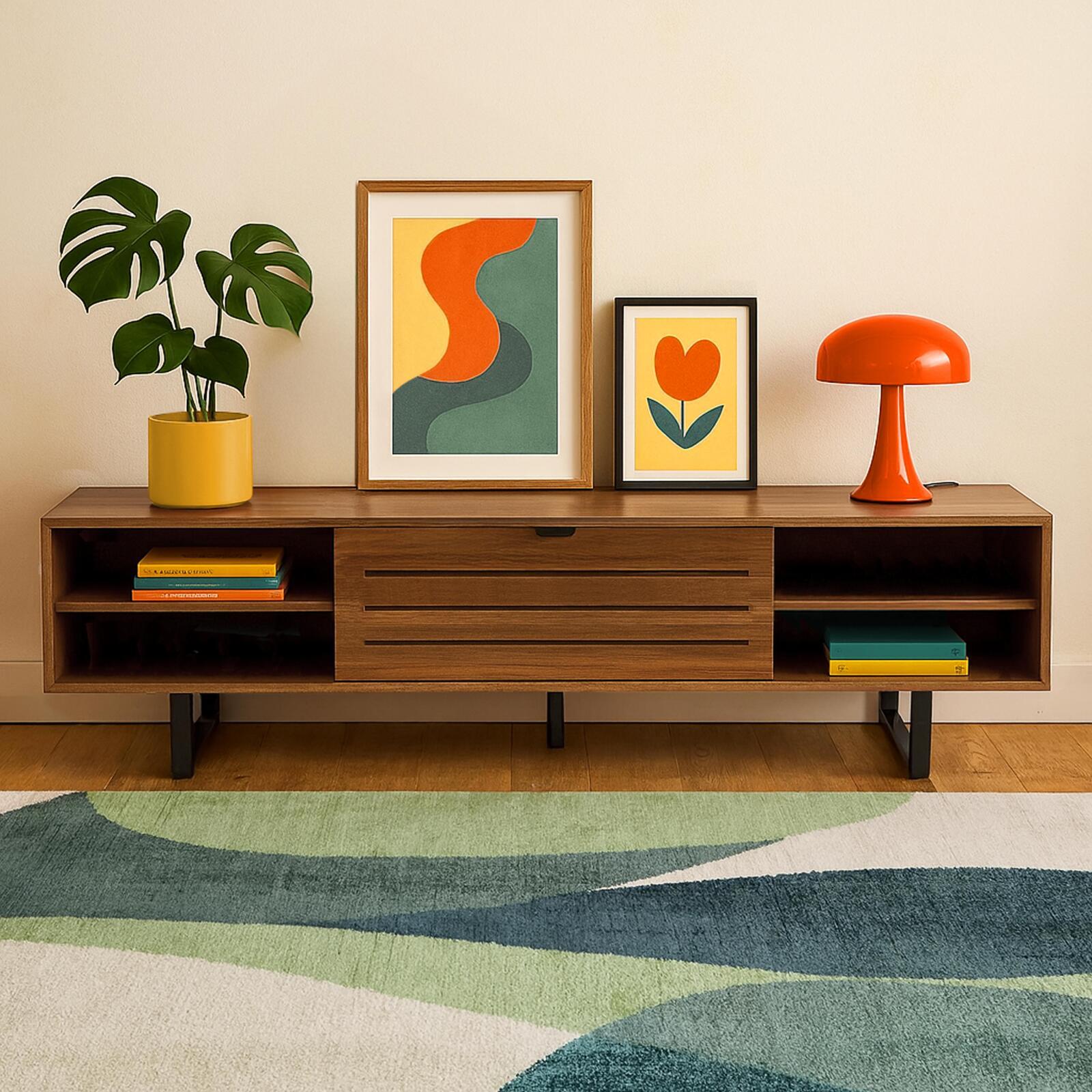 Meuble TV 160 cm effet bois industriel