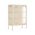 Buffet en métal et verre 2 portes 80 cm 