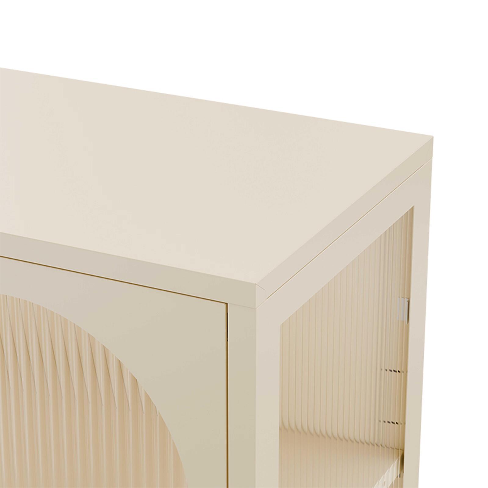 Buffet en métal et verre 2 portes 80 cm 