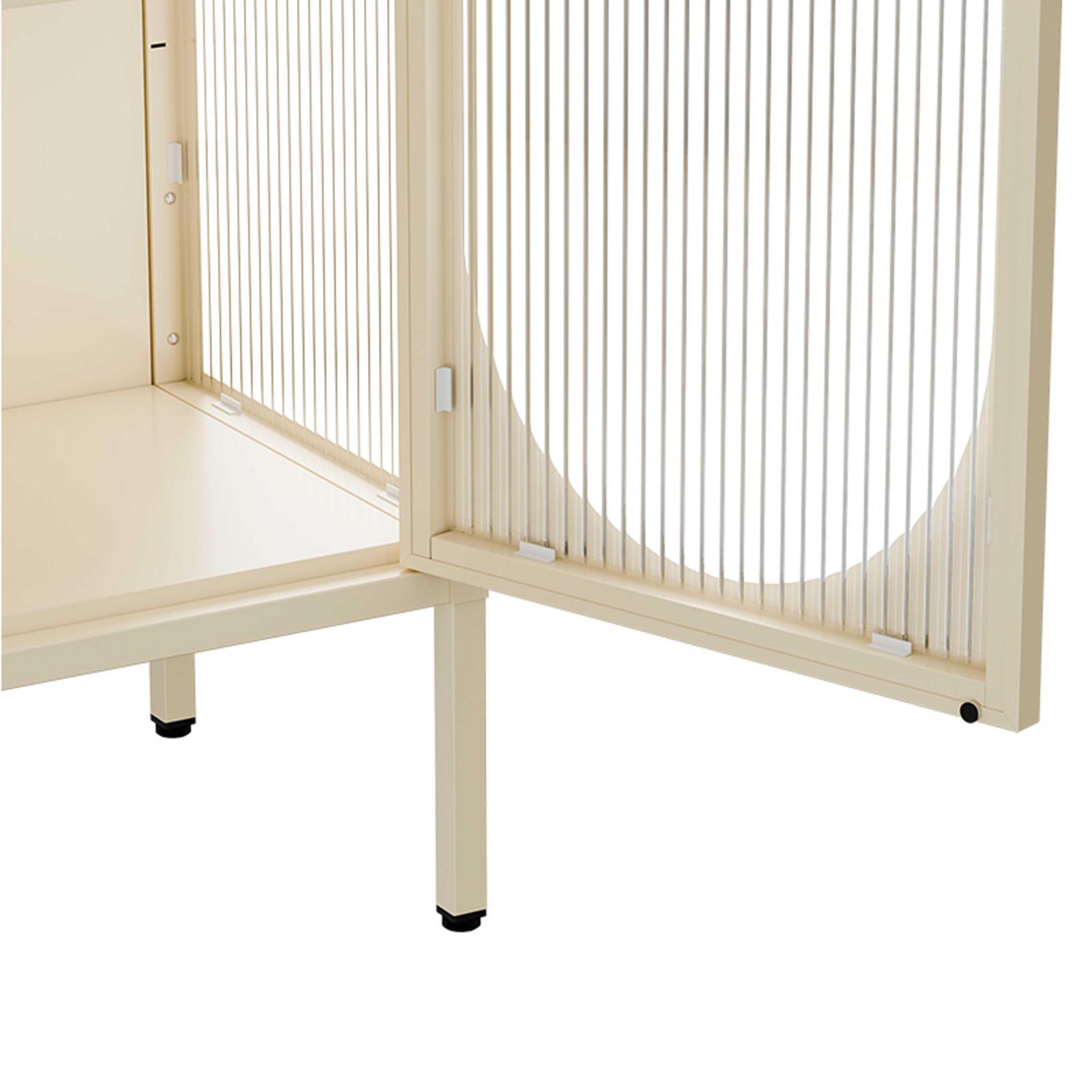 Buffet en métal et verre 2 portes 80 cm 