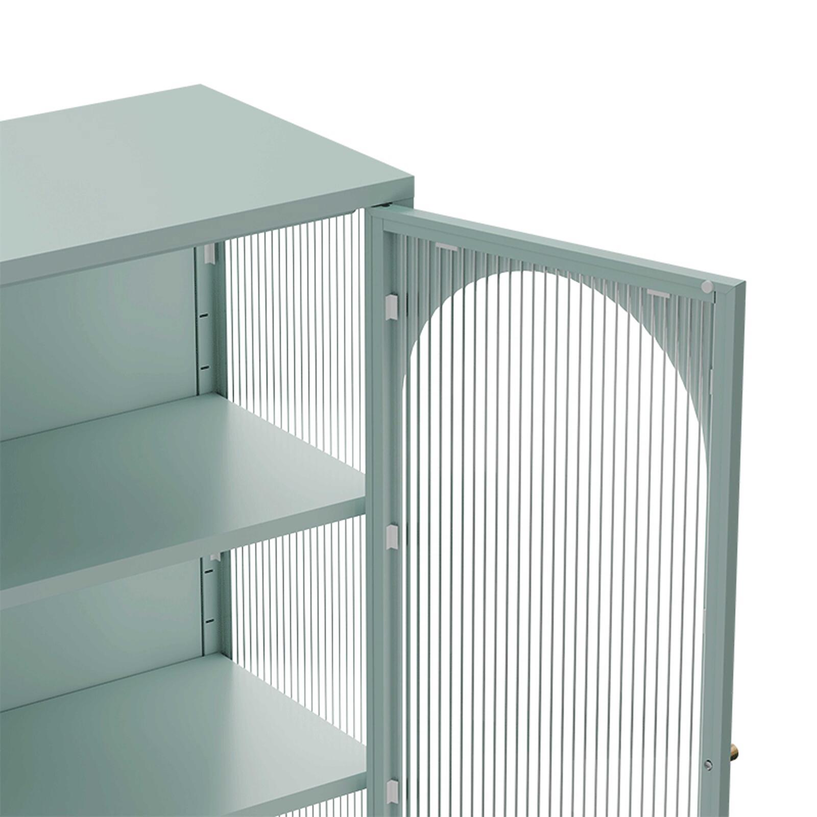 Buffet en métal et verre 2 portes 80 cm 