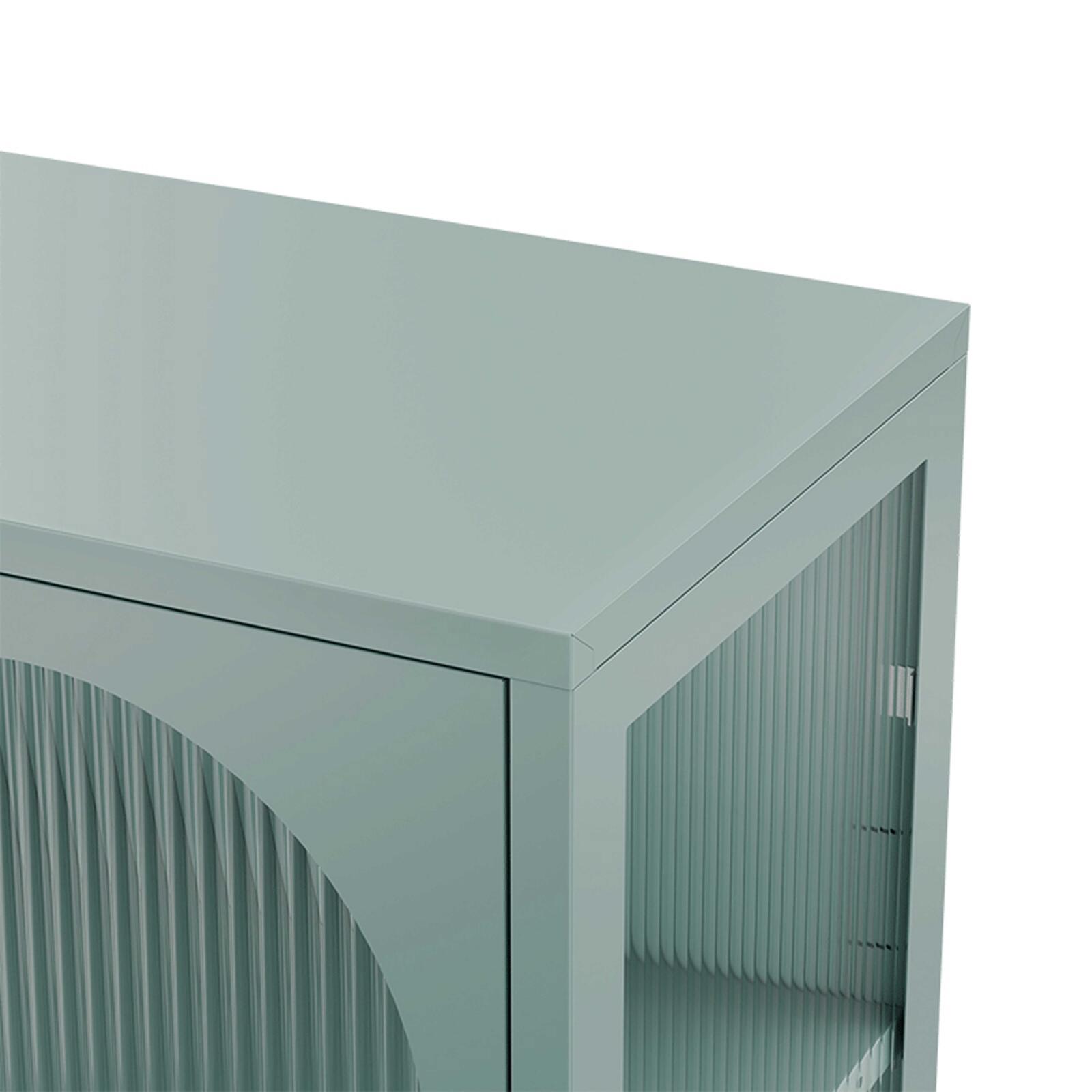 Buffet en métal et verre 2 portes 80 cm 