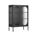 Buffet en métal et verre 2 portes 80 cm 