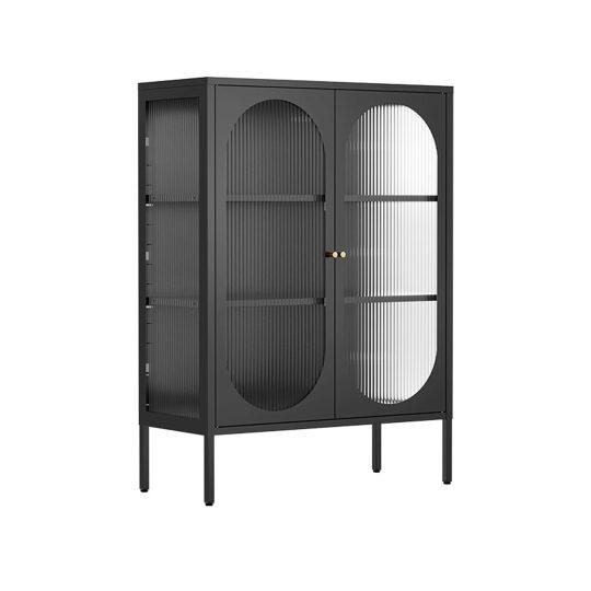 Buffet en métal et verre 2 portes 80 cm | Oviala