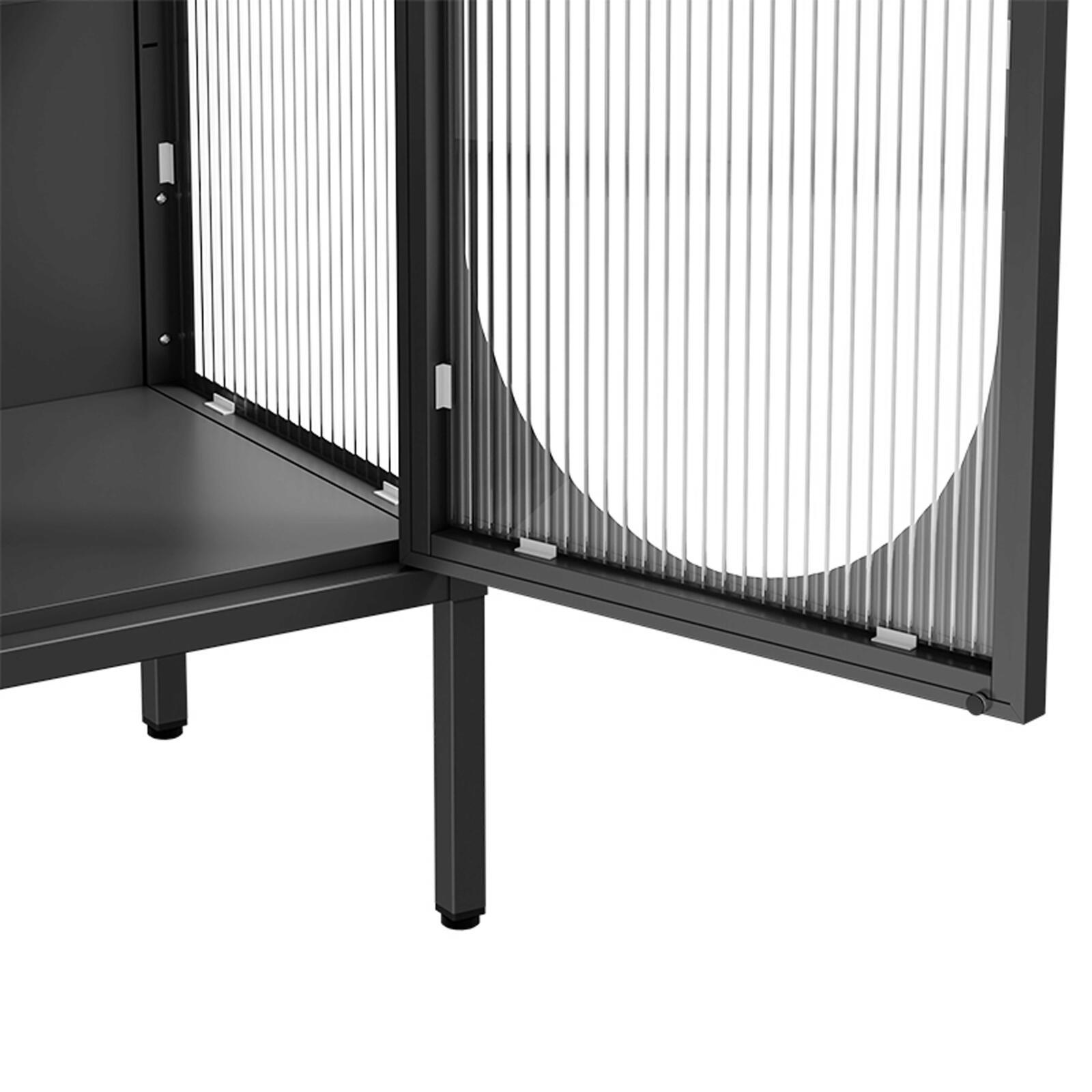 Buffet en métal et verre 2 portes 80 cm 