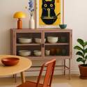 Buffet en métal et verre 2 portes 110 cm