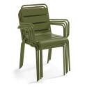 Chaise de jardin en métal avec accoudoirs