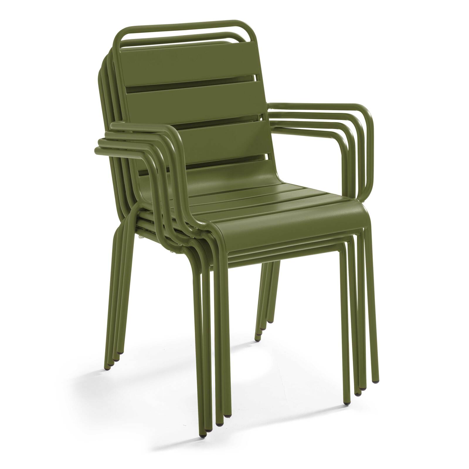Chaise de jardin en métal avec accoudoirs