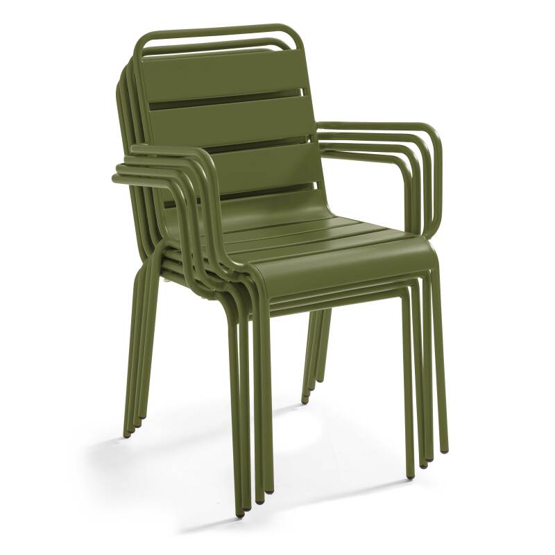 Chaise de jardin en métal avec accoudoirs