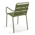 Chaise de jardin en métal avec accoudoirs