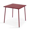 Table de jardin carré en métal 4 personnes 70x70 cm