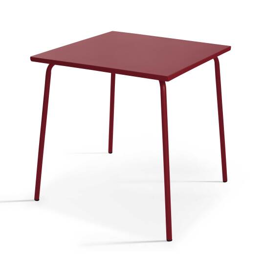 Table de jardin carré en métal 4 personnes 70x70 cm