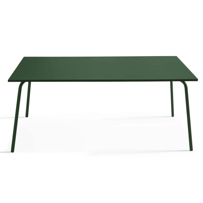 Table de jardin rectangulaire 180 x 90 cm et 8 chaises en métal (2/8)
