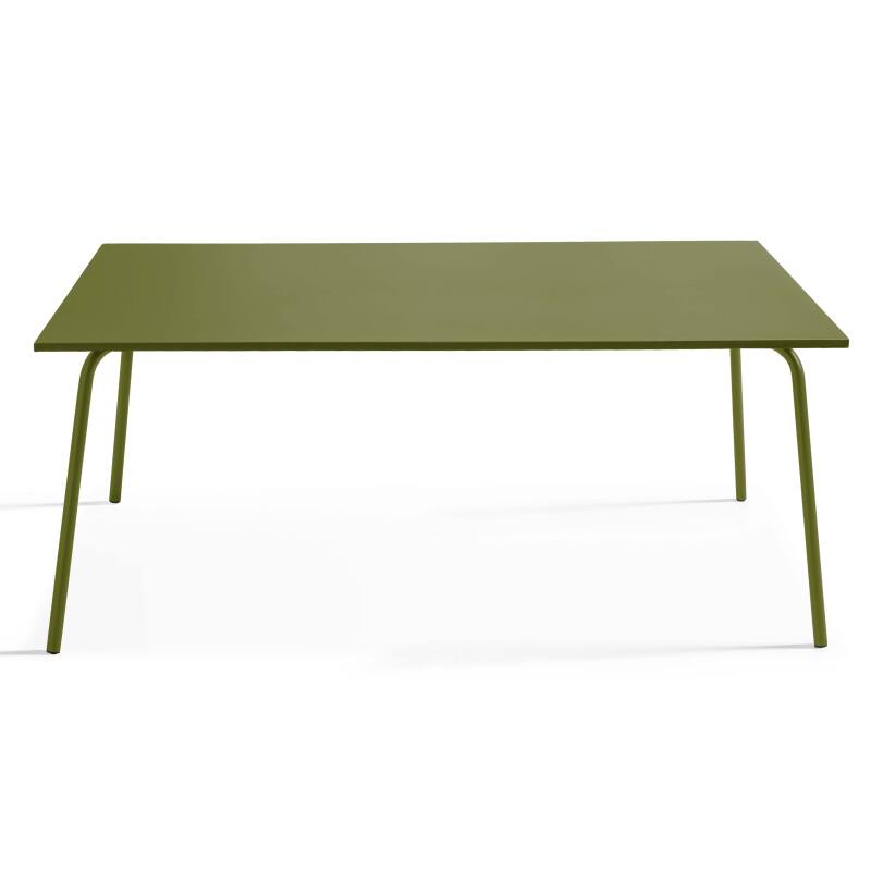 Table de jardin rectangulaire 180 x 90 cm et 8 chaises en métal