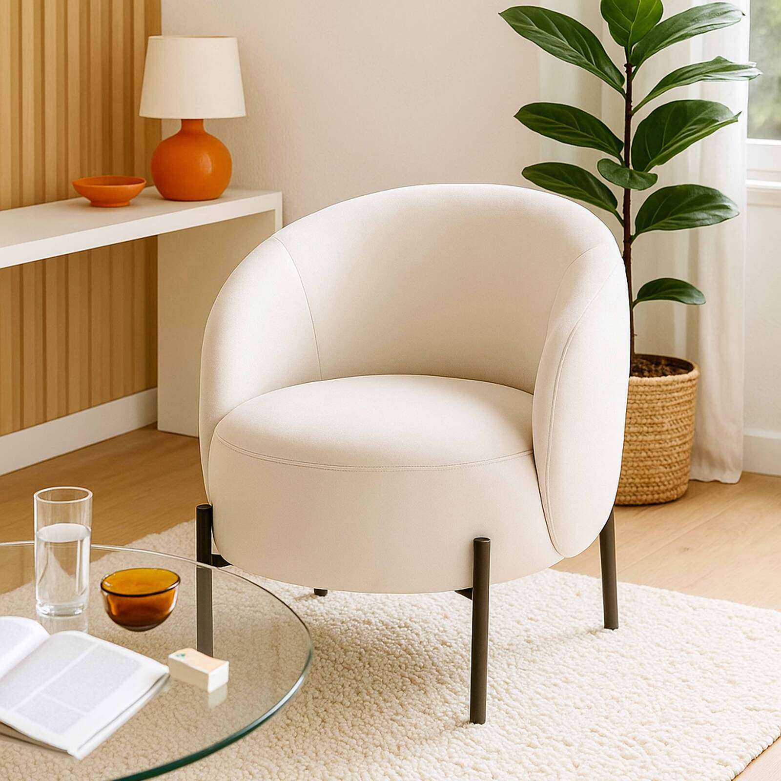 Fauteuil relax en métal et tissu