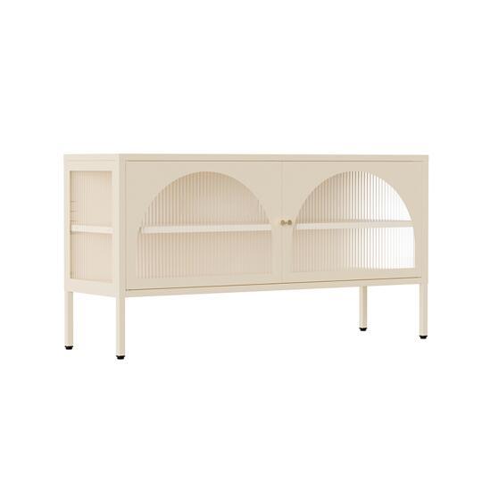 Meuble TV 115 cm en métal style moderne | Oviala