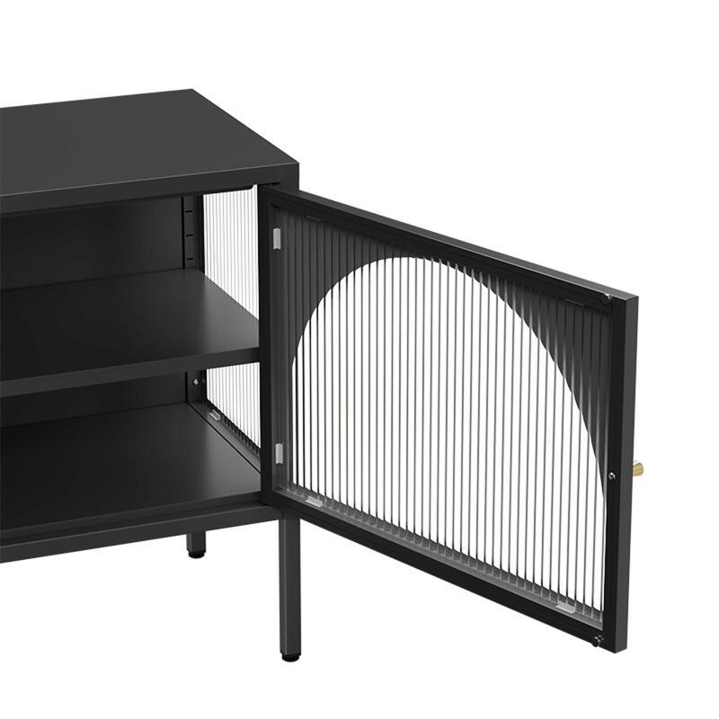 Meuble TV 115 cm en métal style moderne