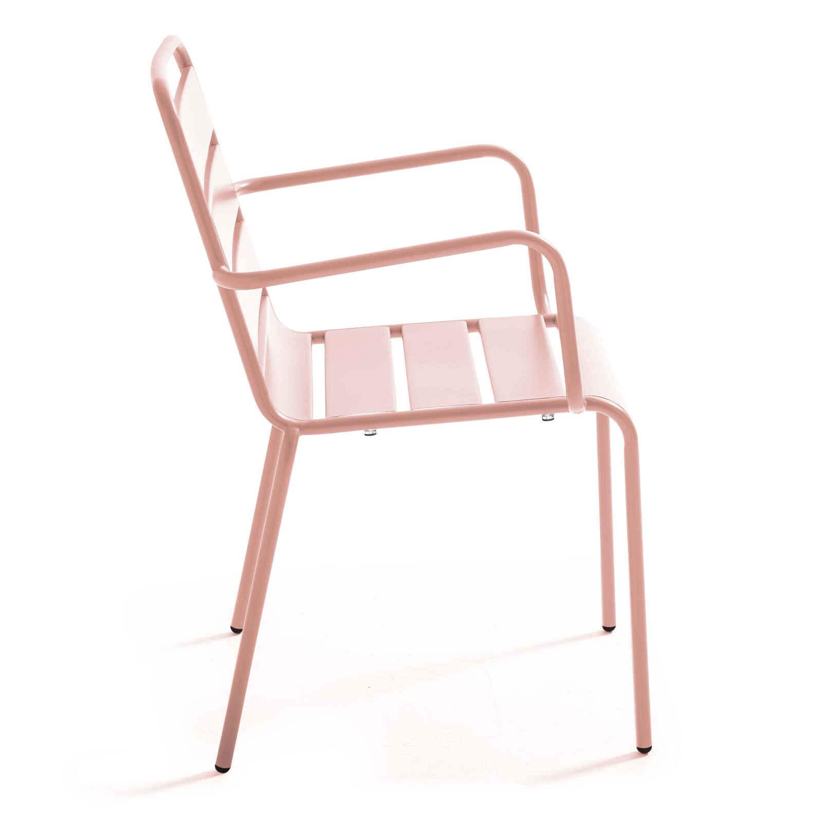 Table de jardin en métal 180x90 cm et 8 chaises avec accoudoirs