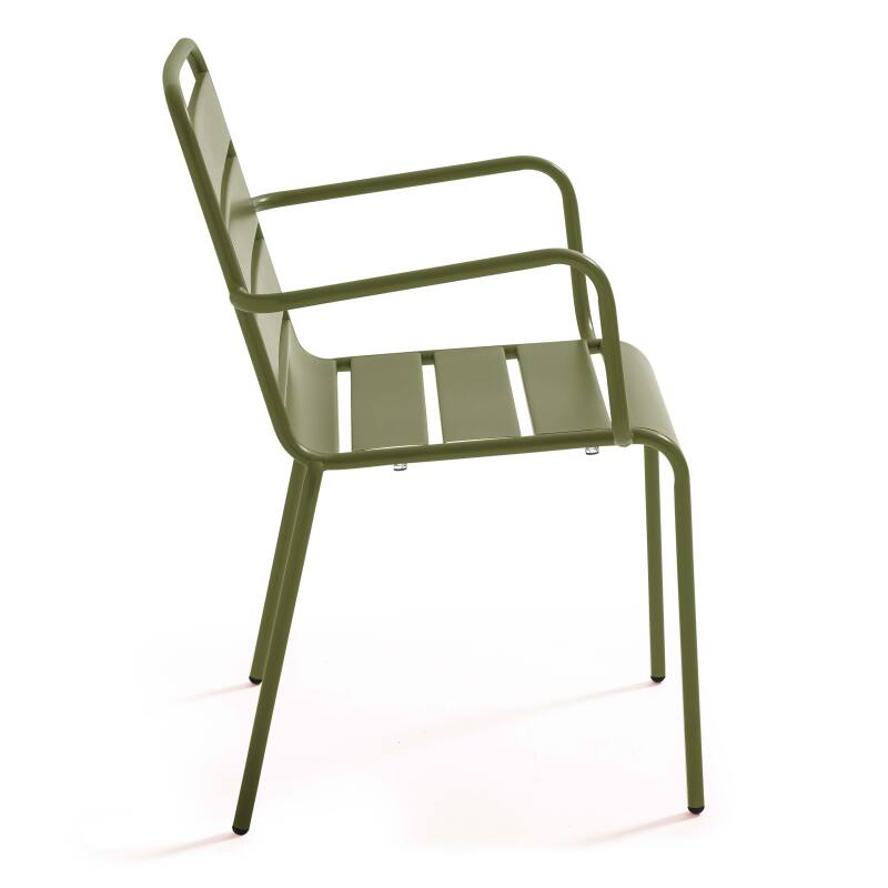 Table de jardin en métal 180x90 cm et 8 chaises avec accoudoirs (9/10)