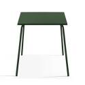 Table de jardin carrée en métal 70x70 cm et 4 chaises avec accoudoirs