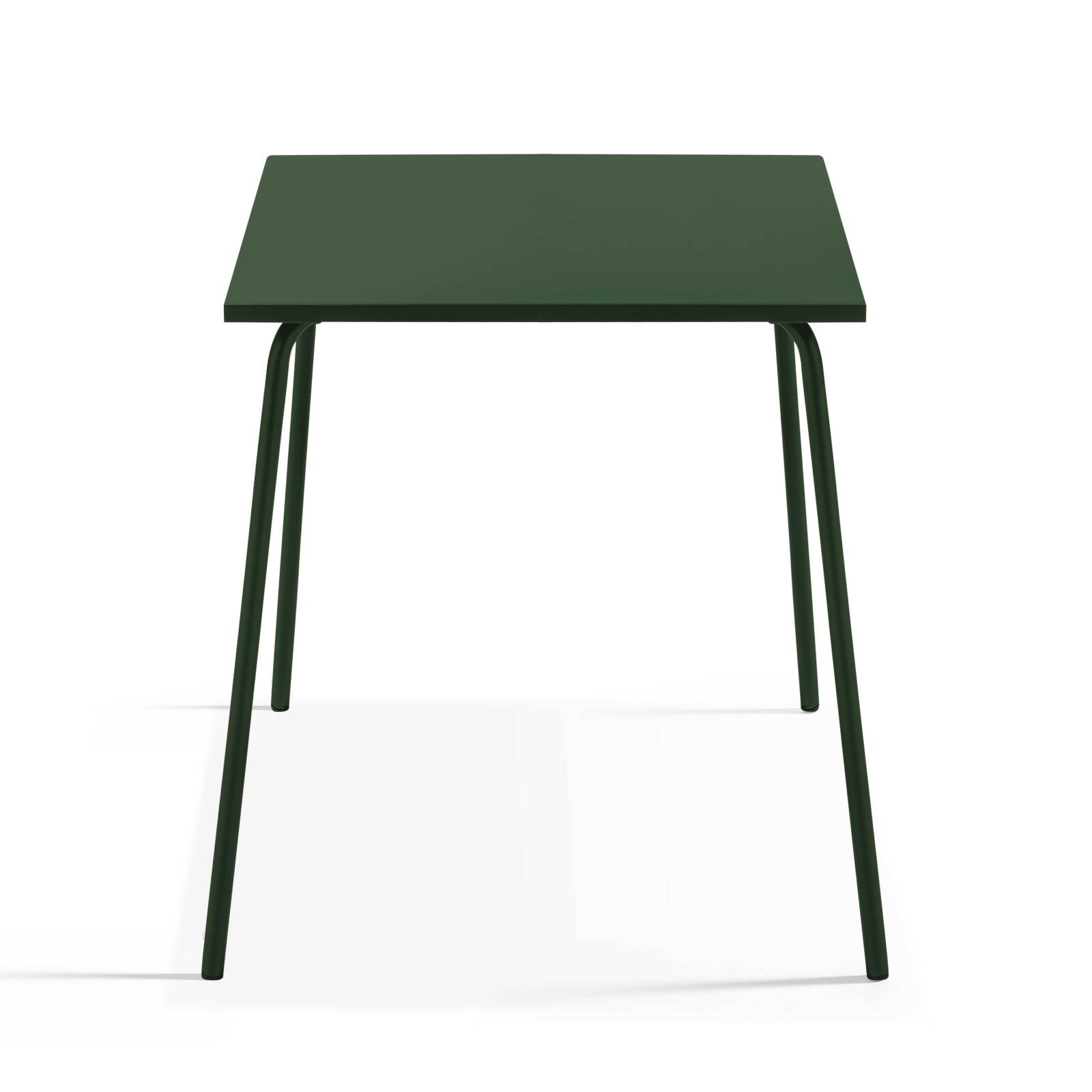 Table de jardin carrée en métal 70x70 cm et 4 chaises avec accoudoirs