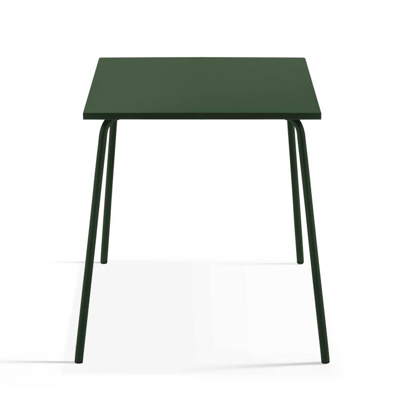 Table de jardin carrée en métal 70x70 cm et 4 chaises avec accoudoirs (2/8)