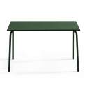 Table de jardin en métal 120x70 cm et 4 chaises avec accoudoirs