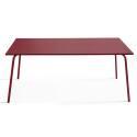Table de jardin en métal 180x90 cm et 6 chaises avec accoudoirs