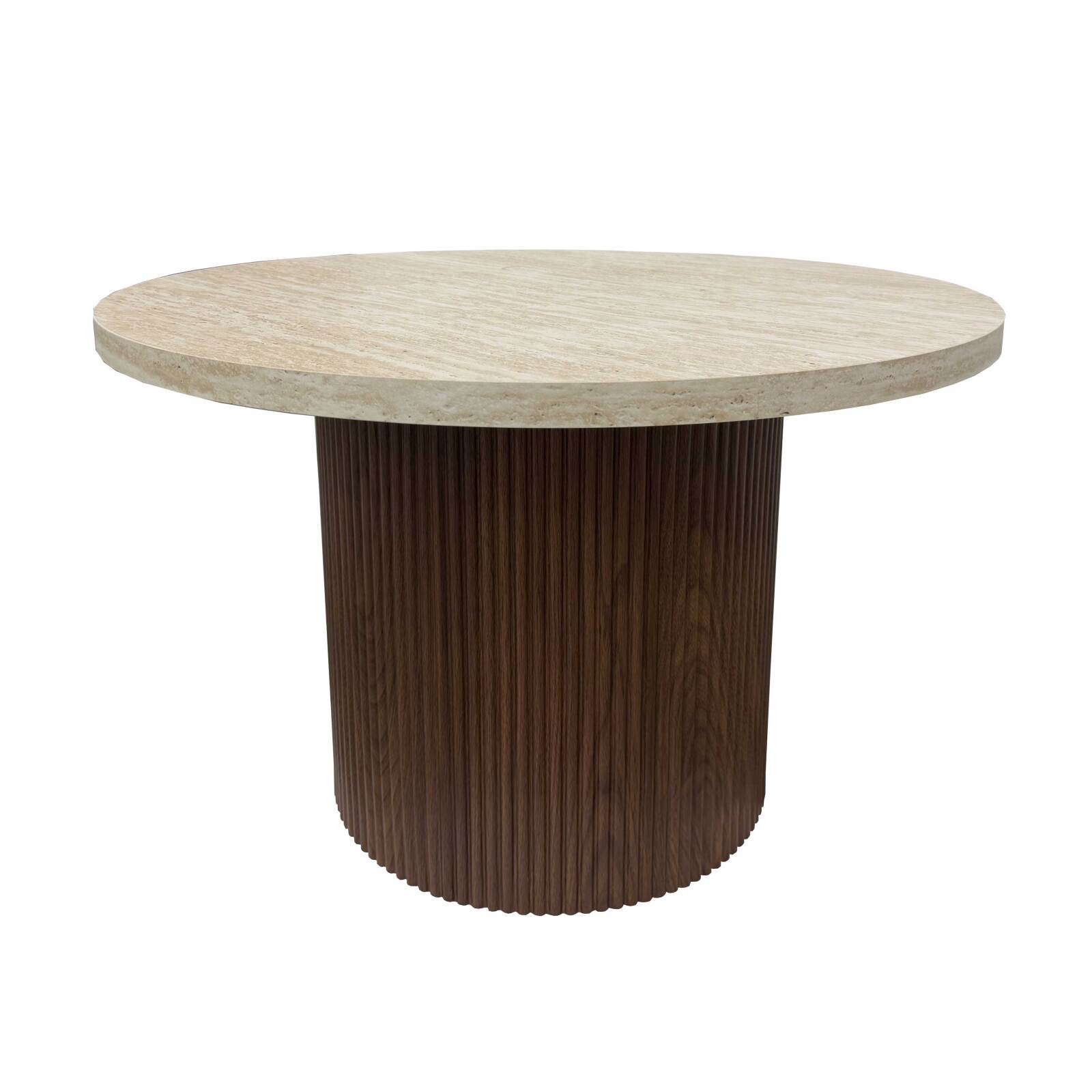 Table basse effet bois foncé ronde Ø70 x 45 cm
