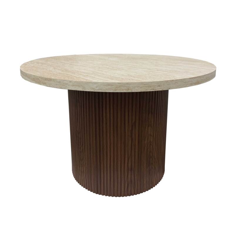 Table basse effet bois foncé ronde Ø70 x 45 cm
