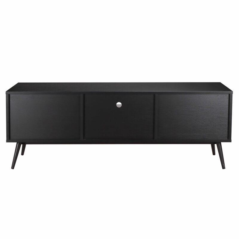 Meuble TV effet bois clair et blanc 150 cm scandinave