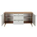 Buffet scandinave effet bois clair 2 portes 3 tiroirs 150 cm