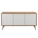 Buffet scandinave effet bois clair 2 portes 3 tiroirs 150 cm