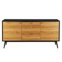 Buffet scandinave effet bois clair 2 portes 3 tiroirs 150 cm