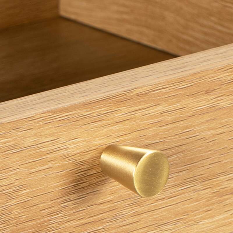 Buffet scandinave effet bois clair 2 portes 3 tiroirs 150 cm (5/6)