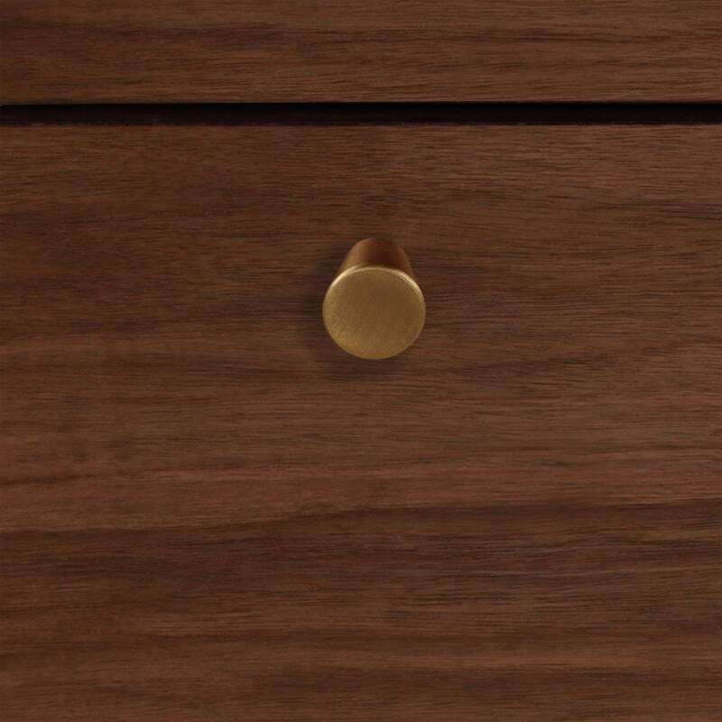 Buffet design effet bois foncé 2 portes 3 tiroirs 150 cm (5/6)