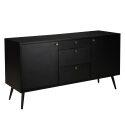 Buffet design effet bois foncé 2 portes 3 tiroirs 150 cm