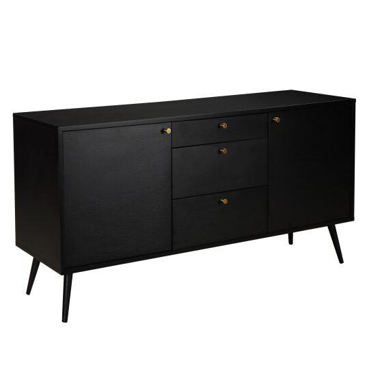Buffet design effet bois foncé 2 portes 3 tiroirs 150 cm | Oviala
